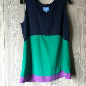 Sleeveless colorblock blouse
